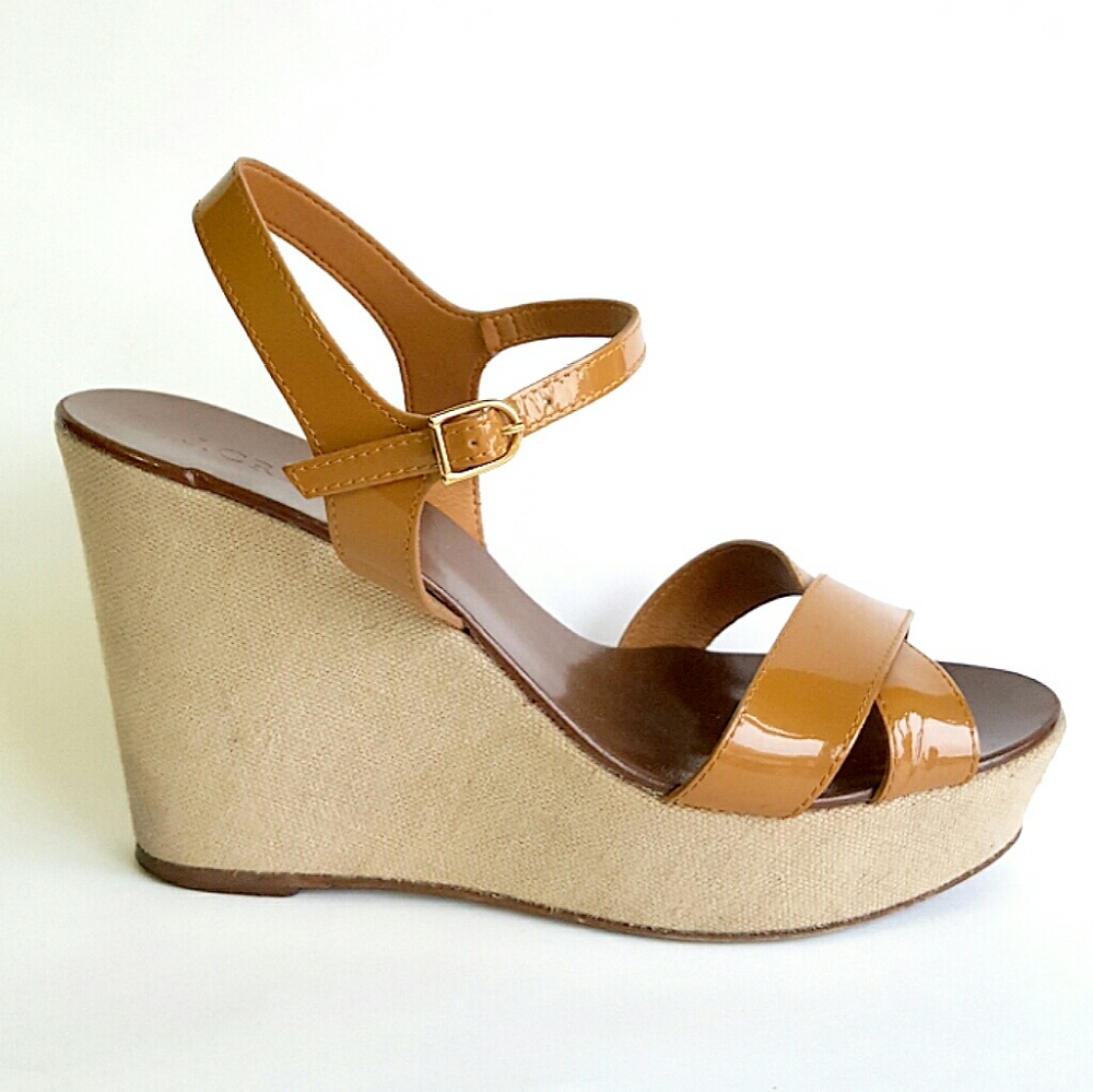 J. Crew Patent Leather Wedge Sandal